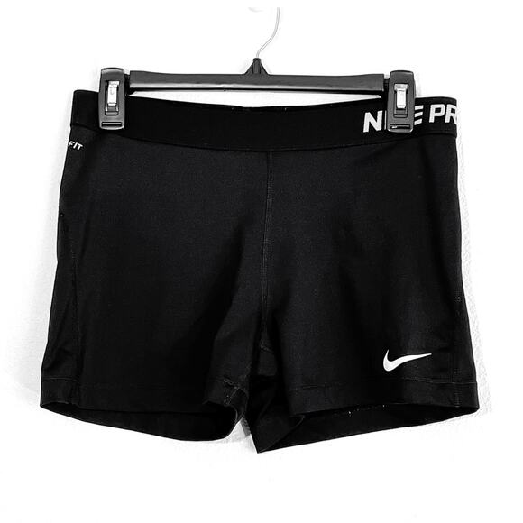 Nike Pro Shorts Womens XL Black Gym Yoga Sporty Compression 3" Athletic Micro - Picture 2 of 7